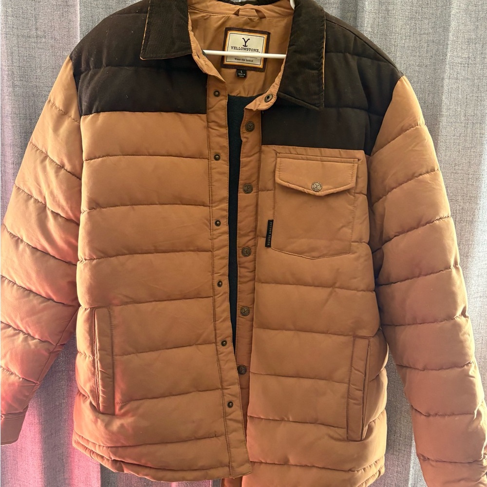 Men's Tan & Black Puffer Jacket by True Religion